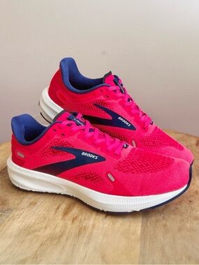 Brooks Launch 9 Pink/Fuchsia/Navy Running Shoe Women's 9 Comfort Stability